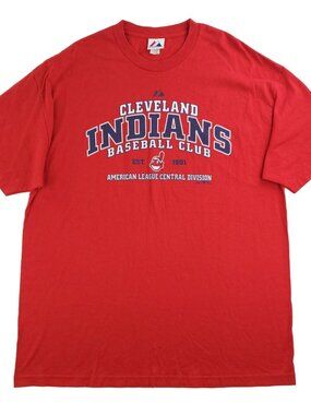 Cleveland Indians T-Shirt Chief Wahoo 2000s Majestic MLB Baseball 2XL